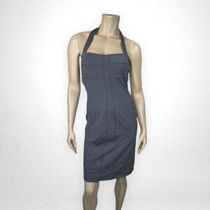 ATHLETA 4 Blue Gray Halter‎ Athletic Dress Casual Loungewear